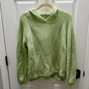 Autumn Cashmere 100% Cashmere Light Green Hooded Sweater Size XS